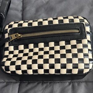 Universal Thread Black and Cream Checkered Crossbody Bag